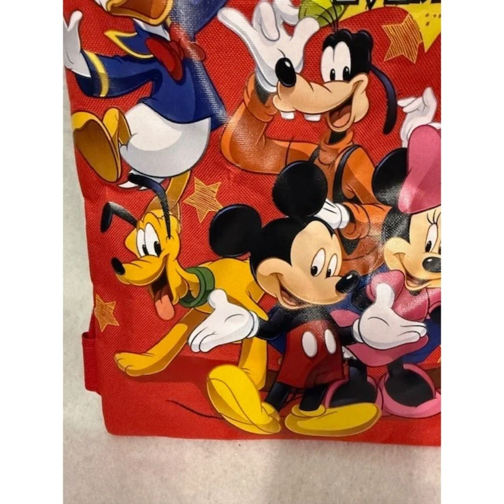 Disney Mickey Mouse Fun With Everyone Red‎ Drawstring Backpack Bag Kids NWT